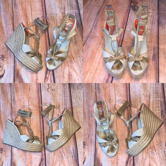 Christian Louboutin Shoes - Christian Louboutin Espadrille Bow Wedges